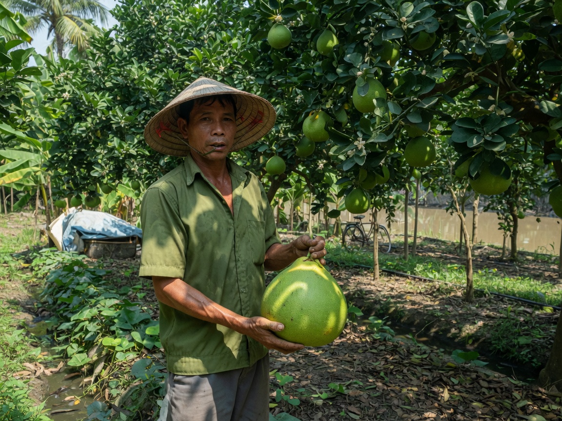 Nhà vườn Chợ Lách, Bến Tre bên cây Bưởi