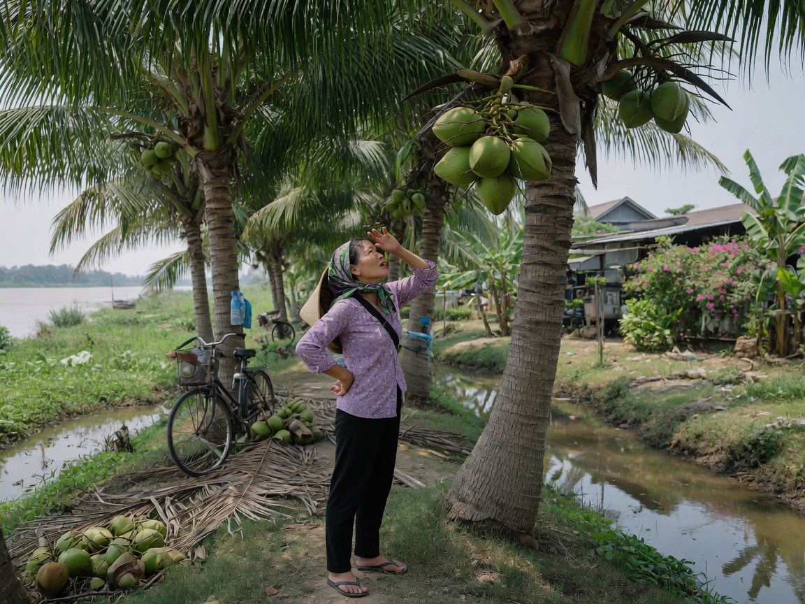 Nhà vườn Cầu Kè, Trà Vinh bên cây Dừa