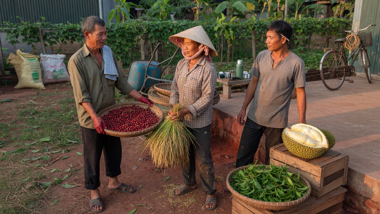 Nhà vườn Việt Nam bên cà phê, lúa, sầu riêng và chè — đội ngũ Bạn Nhà Nông