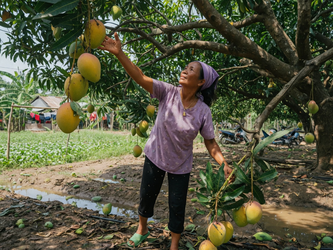 Nhà vườn Cao Lãnh, Đồng Tháp bên cây Xoài